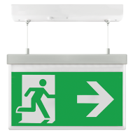 Ovia Vanex5 2W Suspended Exit Sign 5500K Left/right legend White